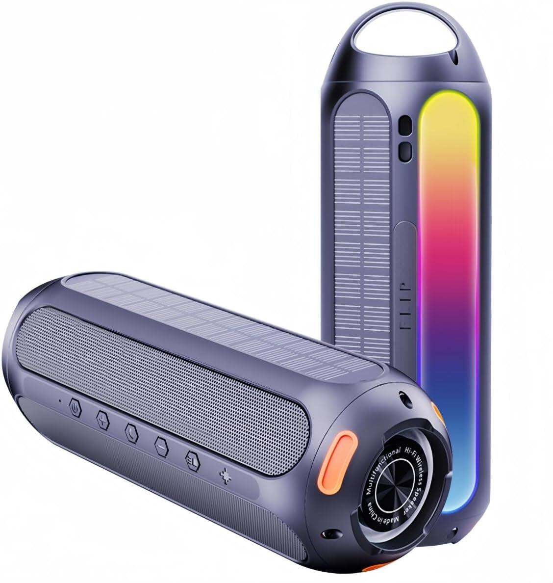 PRIMEPLUS - Magnetic Golf Bluetooth Speaker, 30W Golf Speakers Outdoor Portable Wireless Speakers IPX6 Waterproof with LED RGB Light - Black