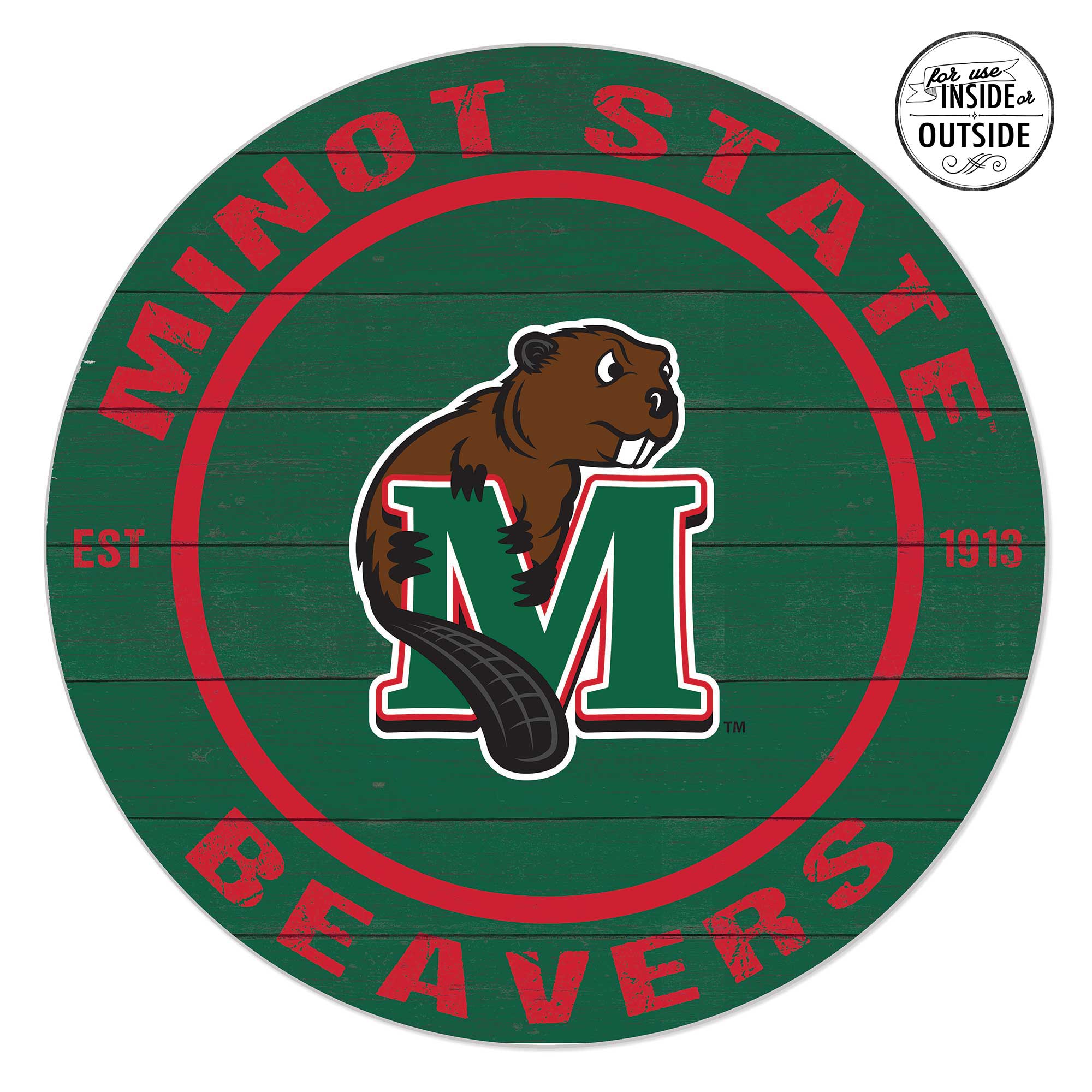 Minot State Beavers 20" x 20" Indoor/Outdoor Circle Sign