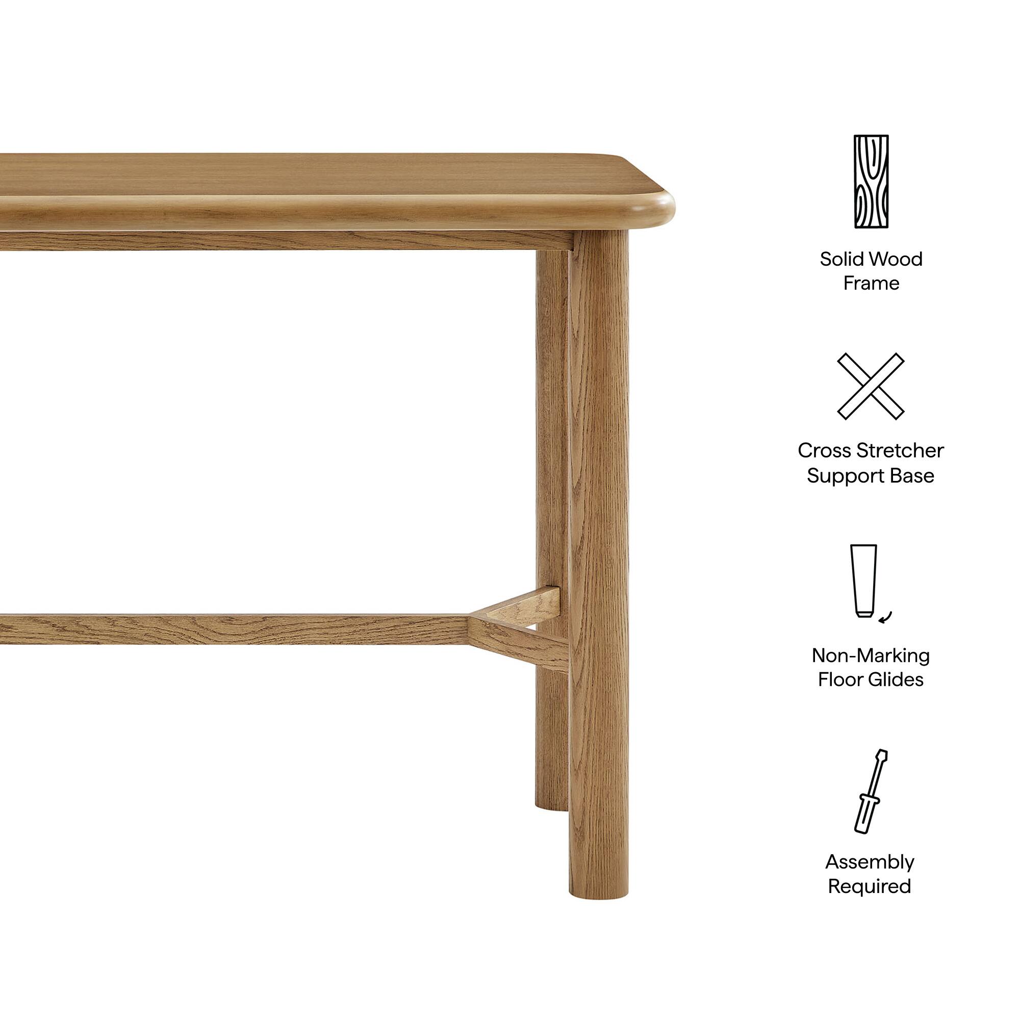 Solid Wood Frame  
X Cross Stretcher Support Base  
Non-Marking Floor Glides  
Assembly Required
