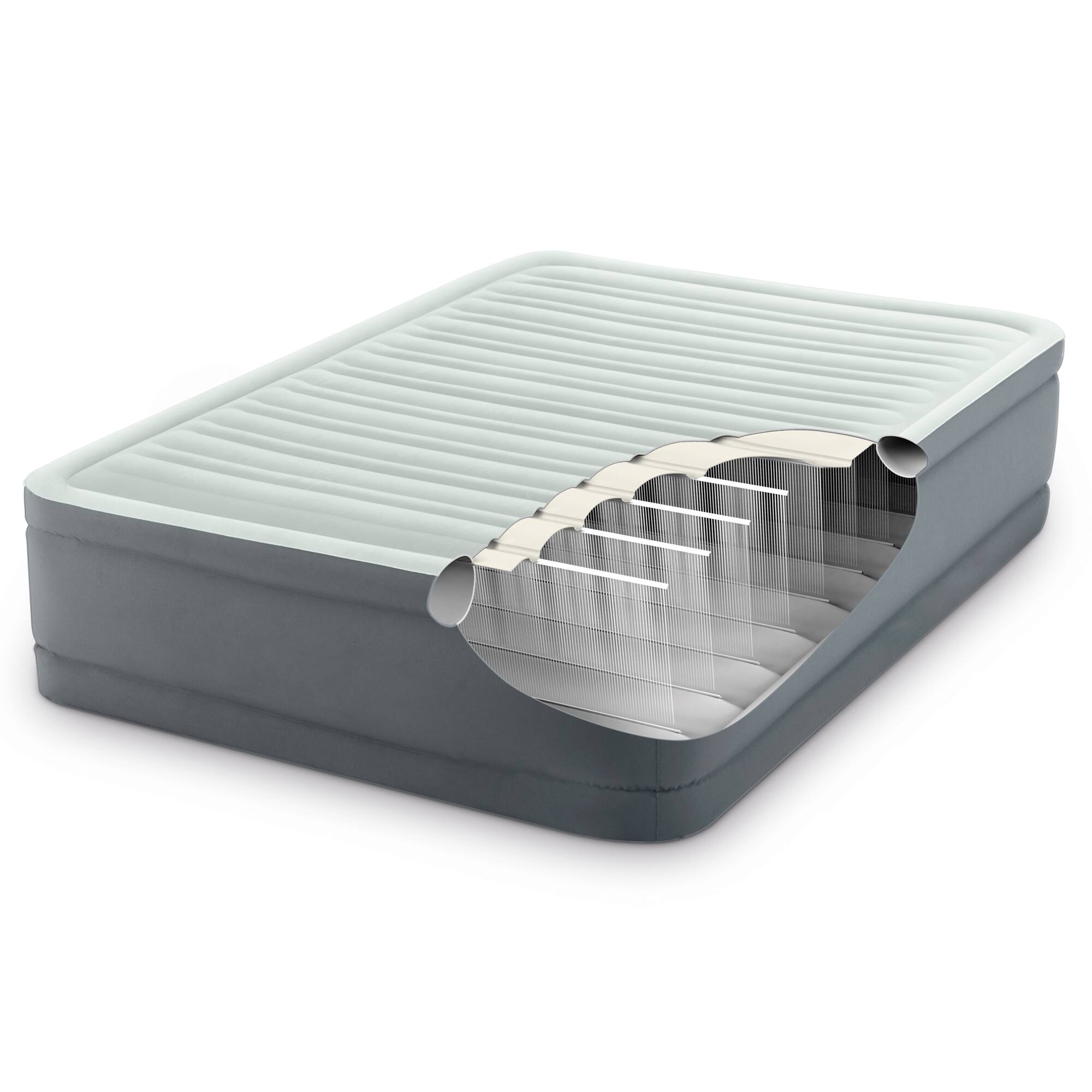 Alt View 7. Intex - Intex PremAire I Fiber-Tech Elevated Air Mattress Bed with Built-In Pump, Full - Gray.