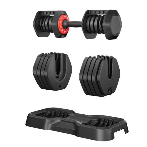 Alt View 4. Aukfa - Adjustable Dumbbell Set - 10-in-1 Free Weights, 55LB Capacity, 10 Gears Fast Adjustment, Home Gym - Black.