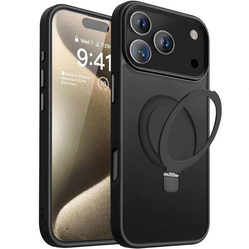 Entronix - Magnetic Case for iPhone 17 Pro - Translucent Frosted Matte Finish - Black