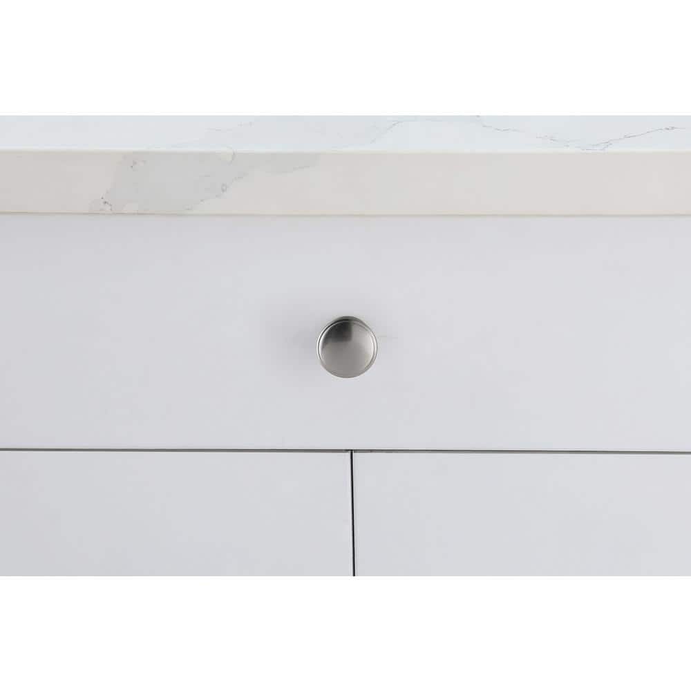 Elegant Decor - Kaid 1.2" Diameter Mushroom Knob Multipack (Set of 10) - Brushed Nickel