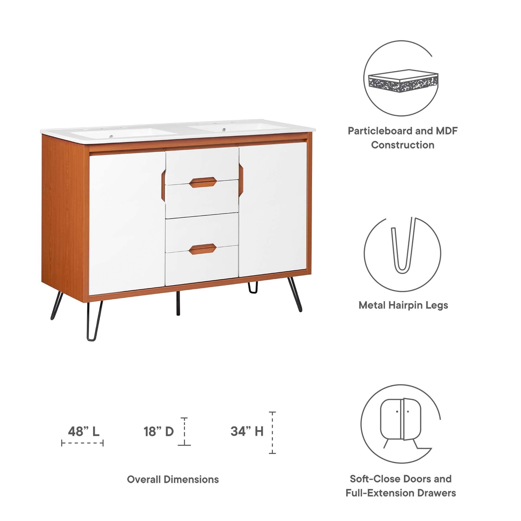 Energize Bathroom Vanity Basin Included by Modway Cherry White White ...