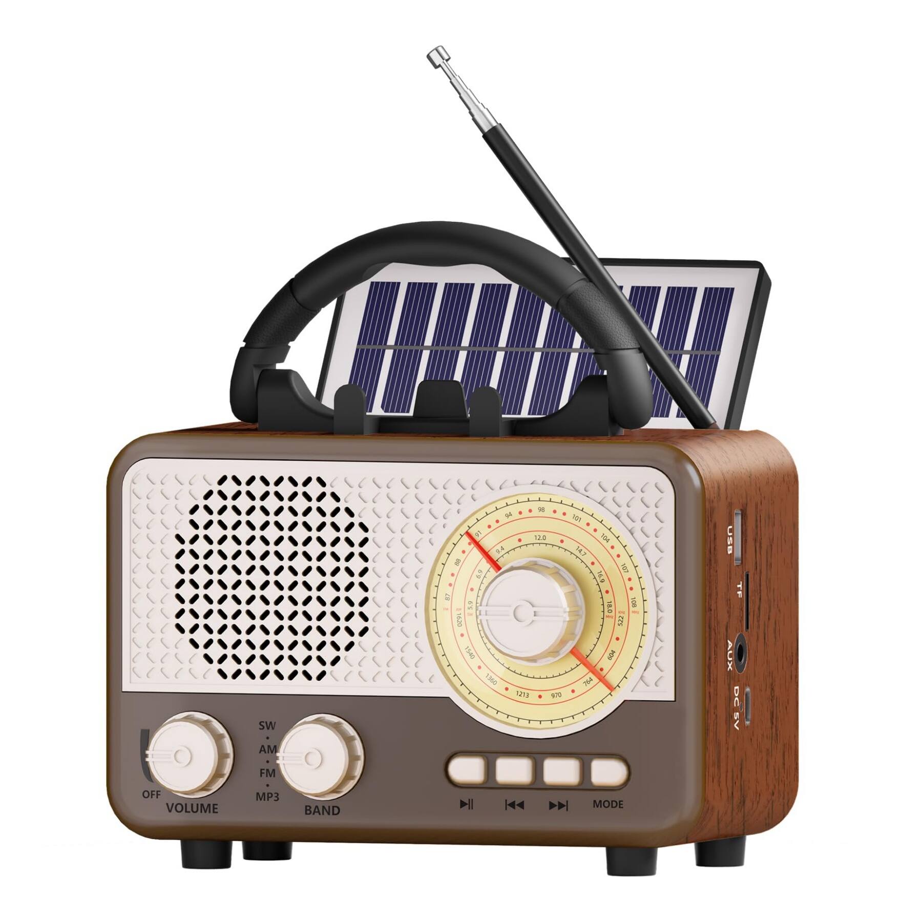 Sure, here is the corrected and grouped text from the image:

- SW AM - FM
- USB
- AUX
- DC BY
- OFF
- VOLUME
- MP3
- BAND
- MODE
- 1211 1 101 14T
- E O i m POS 2H4
- UISB TE AUN BE DCIV
- FM
- VOLUME MP3 BAND
- ll |44 D MODE