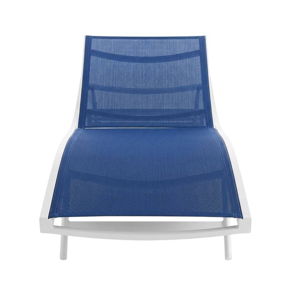 Back. Outdoor Escape - Outdoor Patio Chaise Lounge Chair In Durable Weatherproof Material - White.