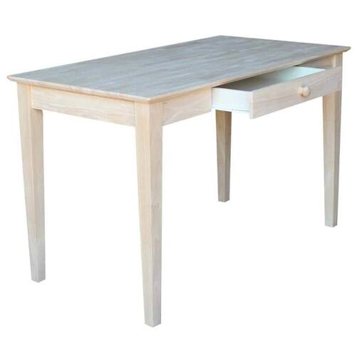 Left. SlickBlue - Wooden Computer Desk with Drawer for Office or Home Use - Natural.