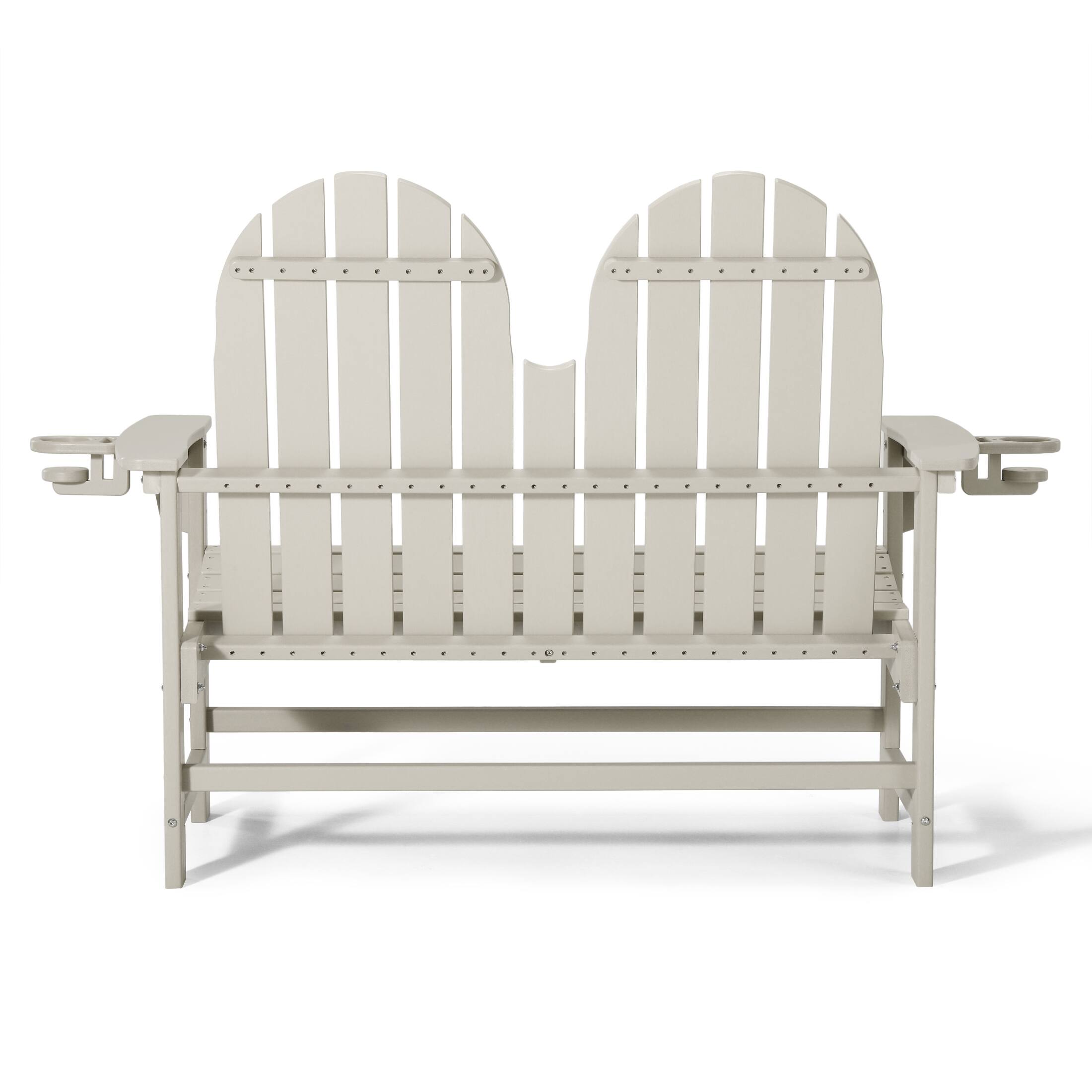 Alt View 1. WestinTrends - WestinTrends St. Augustine Outdoor Patio 49" HDPE Adirondack Garden Bench - Sand.