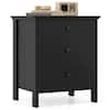 Front. Costway - Costway Nightstand with 3 Drawer for Bedroom Compact Storage Chest Modern Sofa Side - Black.