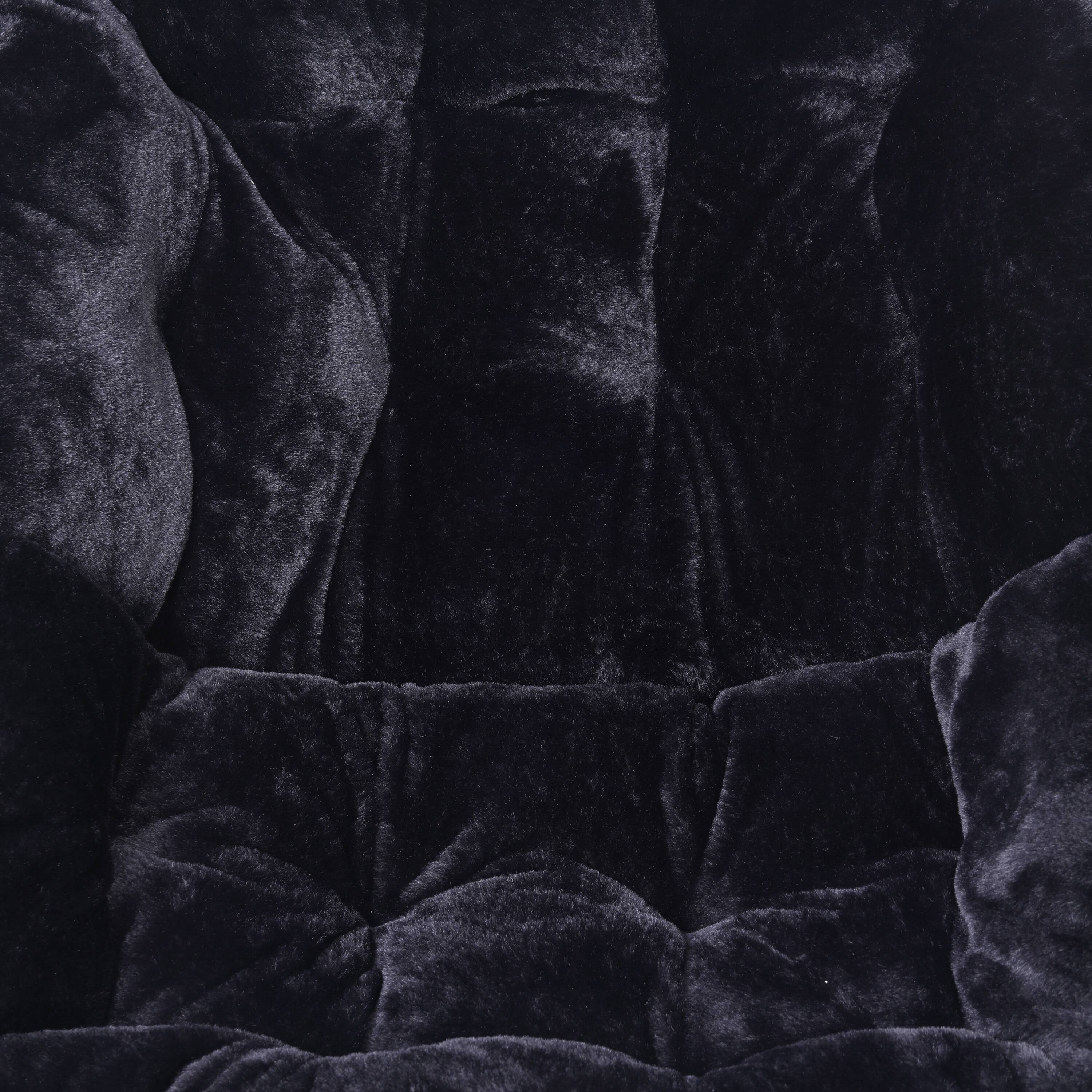 Alt View 10. Emma + Oliver - Aisling Oversized Folding Saucer Chair for Dorm, Bedroom - Black Fabric/Black Frame.