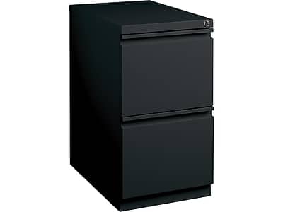 Front. Staples - 2-Drawer Mobile Vertical File Cabinet, Letter Size, Lockable, 27.75"H x 15"W x 20"D - Black.