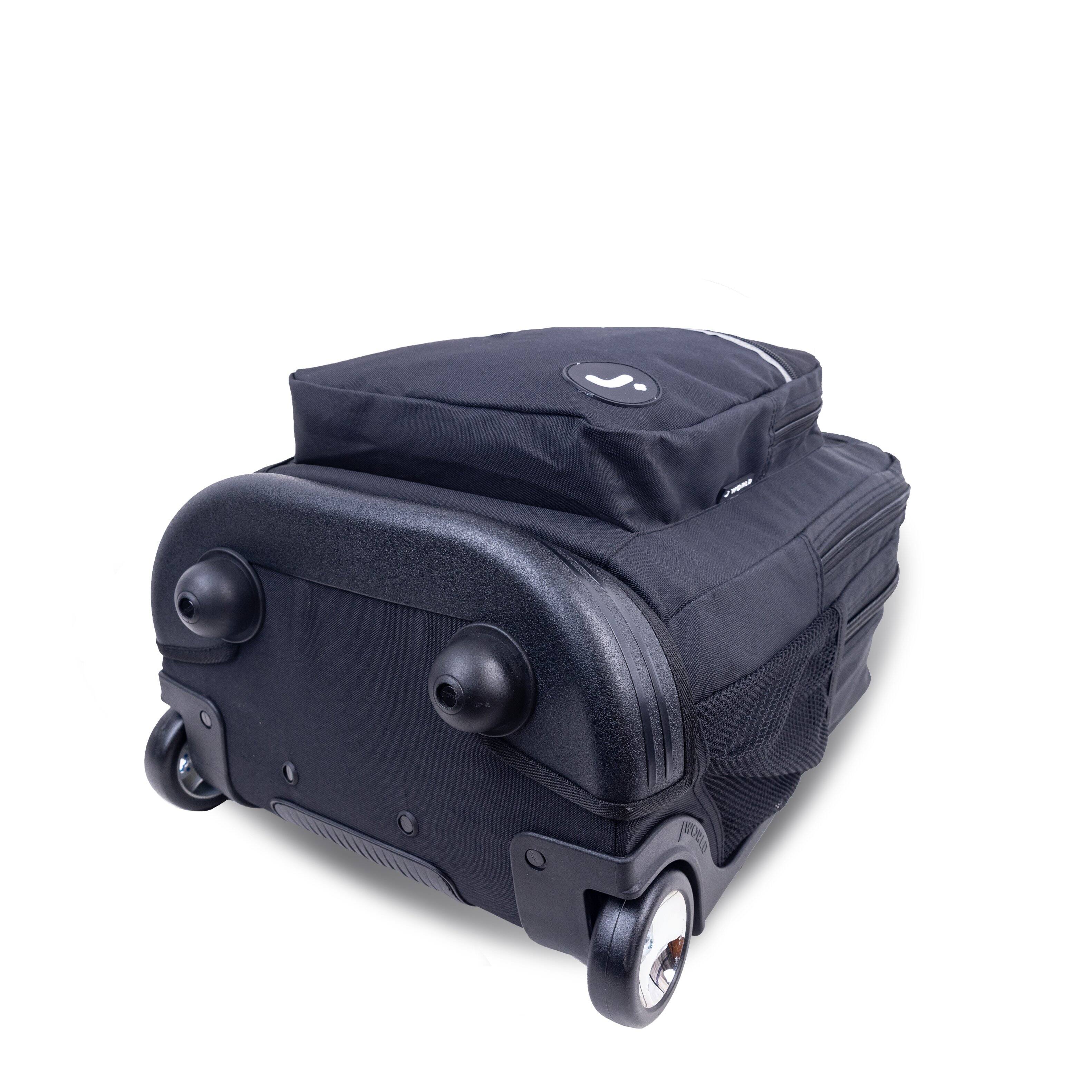 Alt View 1. J World - J World Unisex Sundance 20" Rolling Backpack with Laptop Sleeve for School and Travel, Black - BLACK.