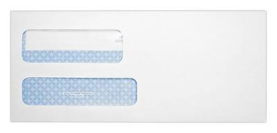 Front. Quality Park - Quality Park Redi-Seal Self Seal Security Tinted #9 Double Window Envelope, 3 7/8" x 8 7/8", 250/Pack (24529-250) - White Wove.