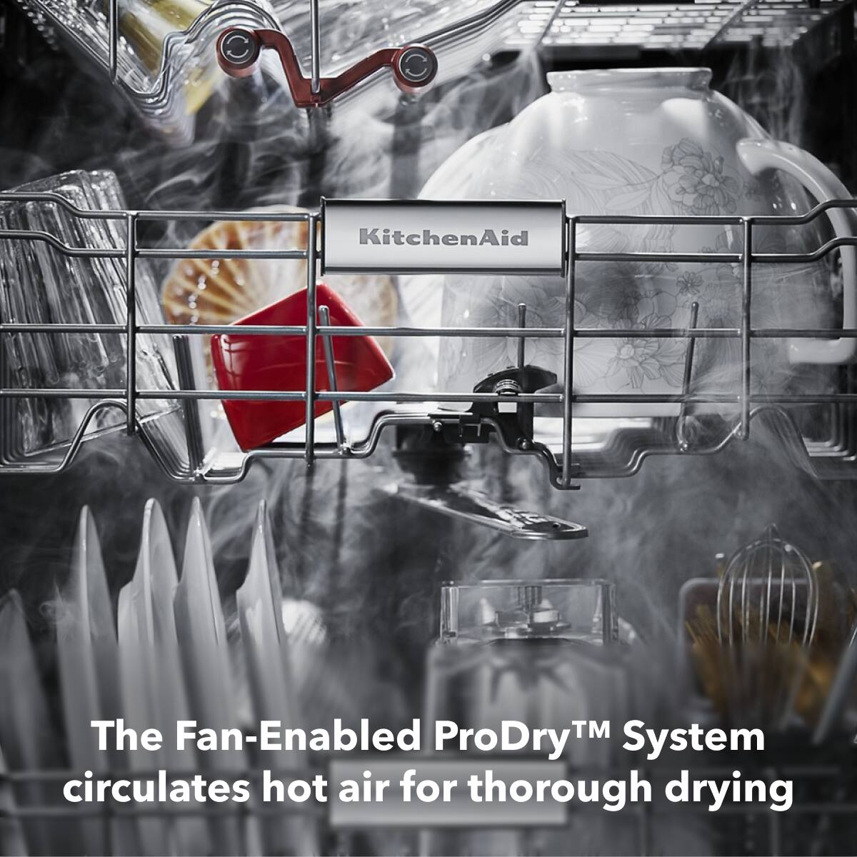 KitchenAid
The Fan-Enabled ProDry™ System circulates hot air for thorough drying