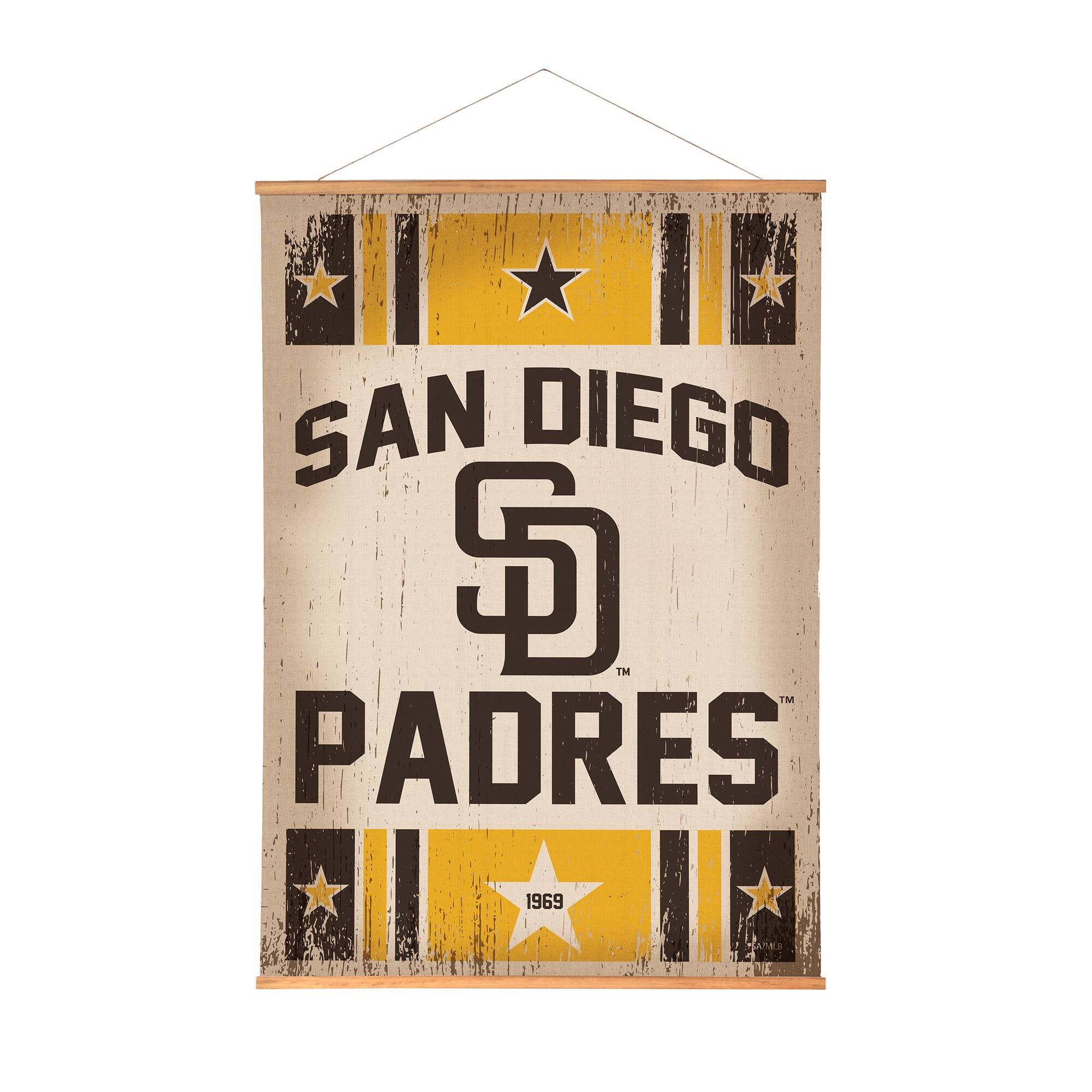 San Diego Padres 36" x 54" Large Canvas Wall Art Tapestry with Wood Frame