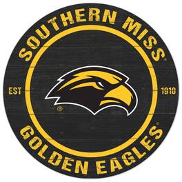 Jardine - Southern Miss Golden Eagles 20'' x 20'' Indoor/Outdoor Circle Sign - Black