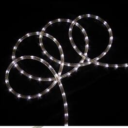 Northlight - Flexible LED Outdoor Christmas Rope Light - Pure 100' Clear Wire - White