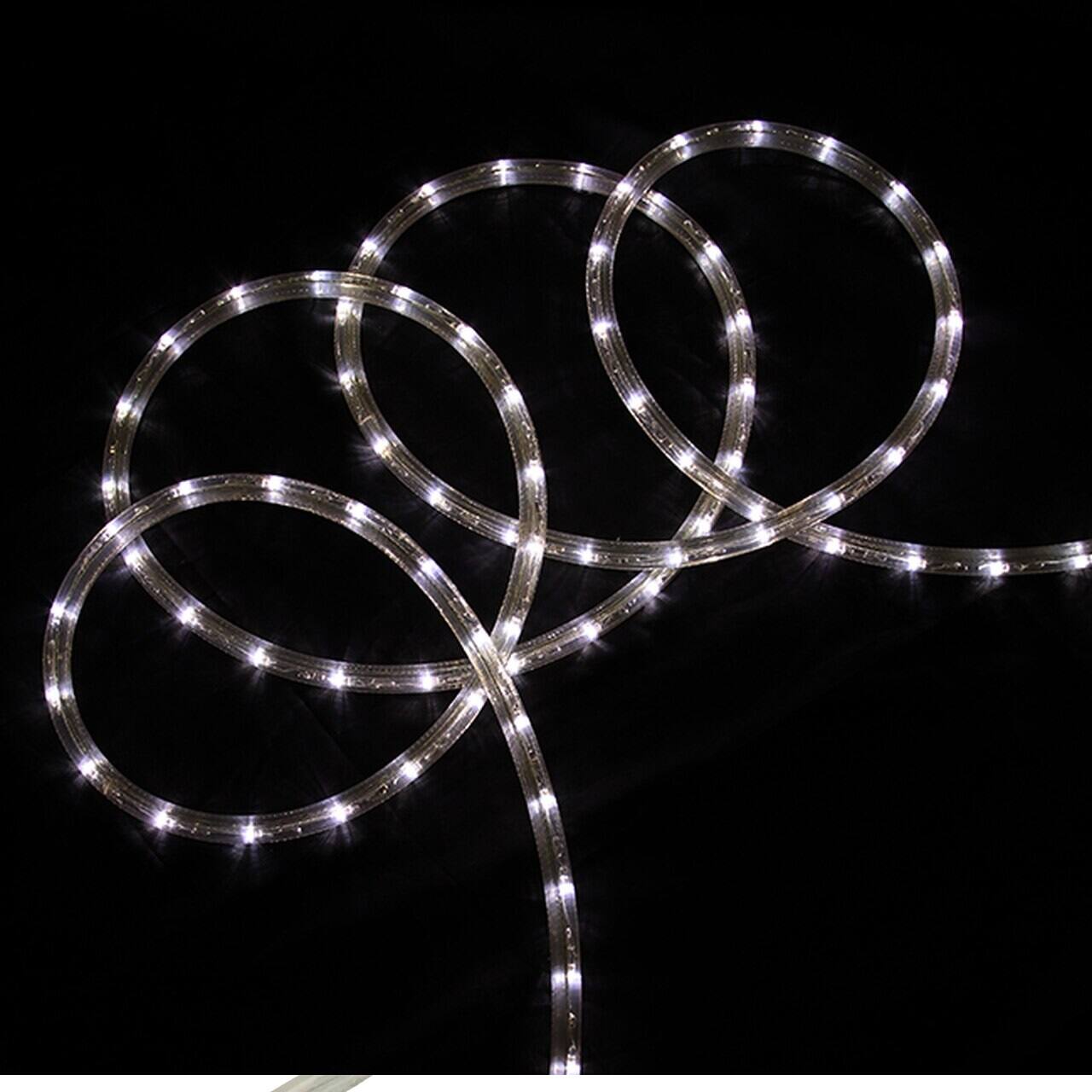 Front. Northlight - Flexible LED Outdoor Christmas Rope Light - Pure White - 100' Clear Wire - White.