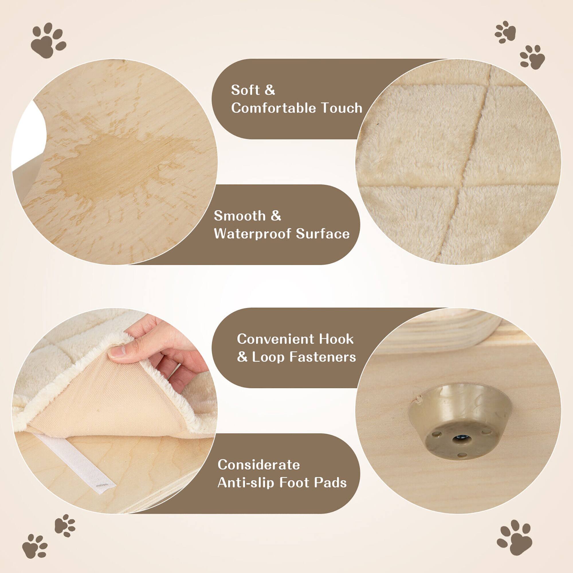 - Soft & Comfortable Touch
- Smooth & Waterproof Surface
- Convenient Hook & Loop Fasteners
- Considerate Anti-slip Foot Pads