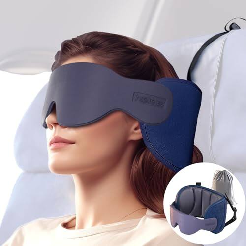Pacoar Cade - Travel Pillows For Airplanes Accessories Long Flight 360° Head Support Soft Airplane Pillow With Eye Mask Sleeping Stop - Dark Gray