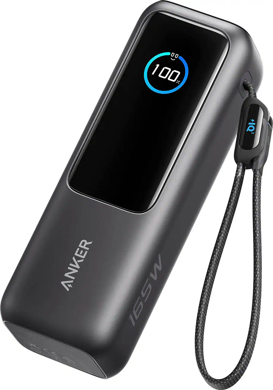 Anker - Laptop Power Bank (25K, 165W, Built-In and Retractable Cables) - Black