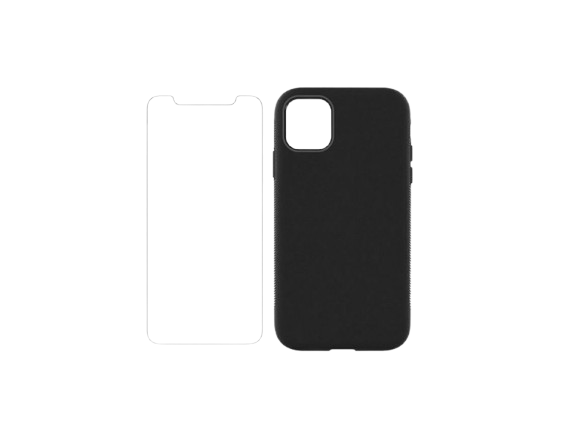 Front. Verizon - Verizon Case and Protector for 2019 iPhone 5.8" | Color:  Black - Black.