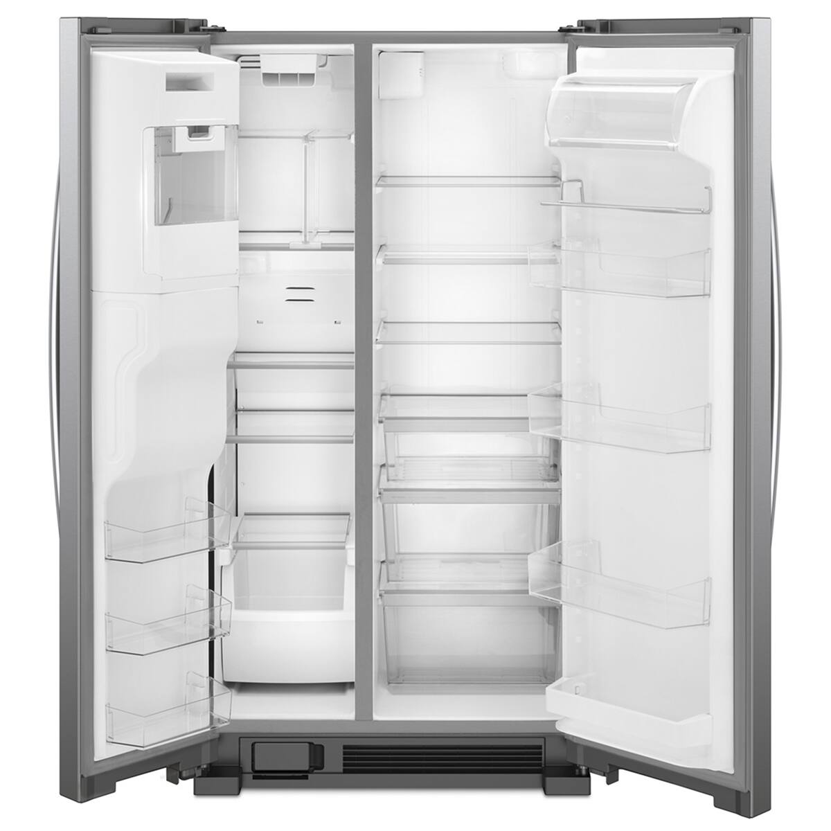 Angle. Whirlpool - 25 Cu Ft. Wide Side-by-Side Refrigerator - Fingerprint Resistant Stainless Steel.