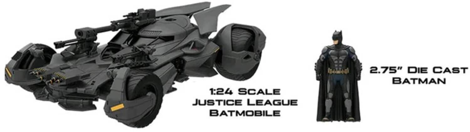 Jada Toys - 1:24 Batmobile - '17 Justice League Batmobile With Batman - Collectibles - Multicolor