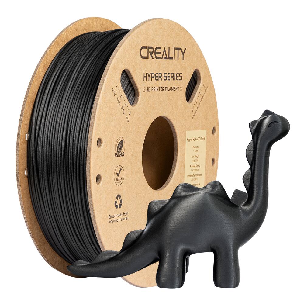 CREALITY HYPER SERIES 3D PRINTER FILAMENT Hyper PLA-CF Black R6HS REACH Spool made from recycled material
