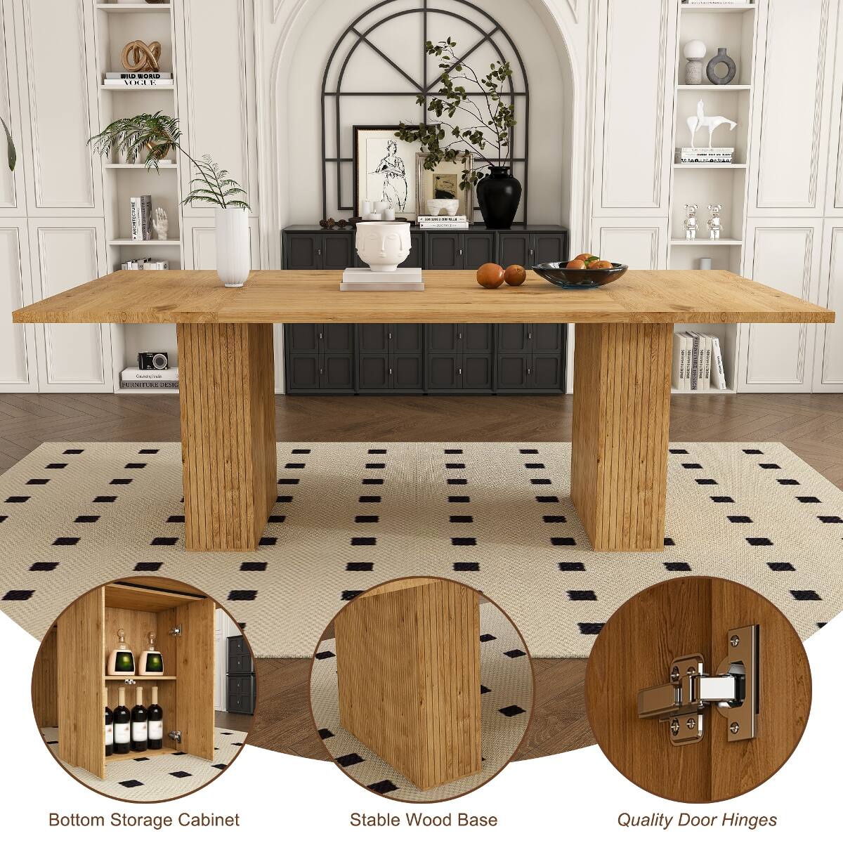 UND ORID KSON E

DEL
Conditional UNNITURE DESIG
CENNELBURGER
Bottom Storage Cabinet
Stable Wood Base
Quality Door Hinges