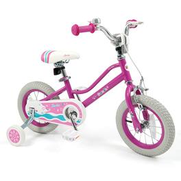 Costway - 12" Kids Bicycle with Dual Brake System Adjustable Handlebar & Seat Low-Step Frame - Pink
