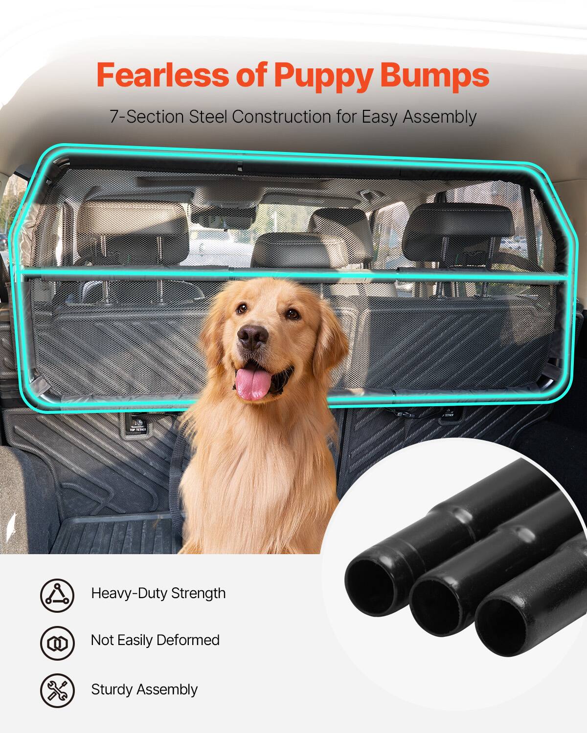 Fearless of Puppy Bumps  
7-Section Steel Construction for Easy Assembly  

Heavy-Duty Strength  
Not Easily Deformed  
Sturdy Assembly