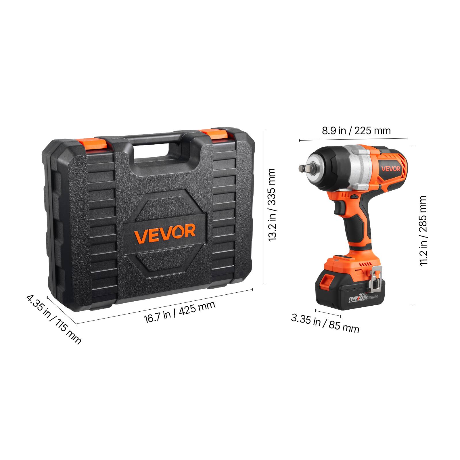 - 8.9 in / 225 mm
- 13.2 in / 335 mm
- 11.2 in / 285 mm
- 4.35 in / 115 mm
- 3.35 in / 85 mm
- 16.7 in / 425 mm
- 20g