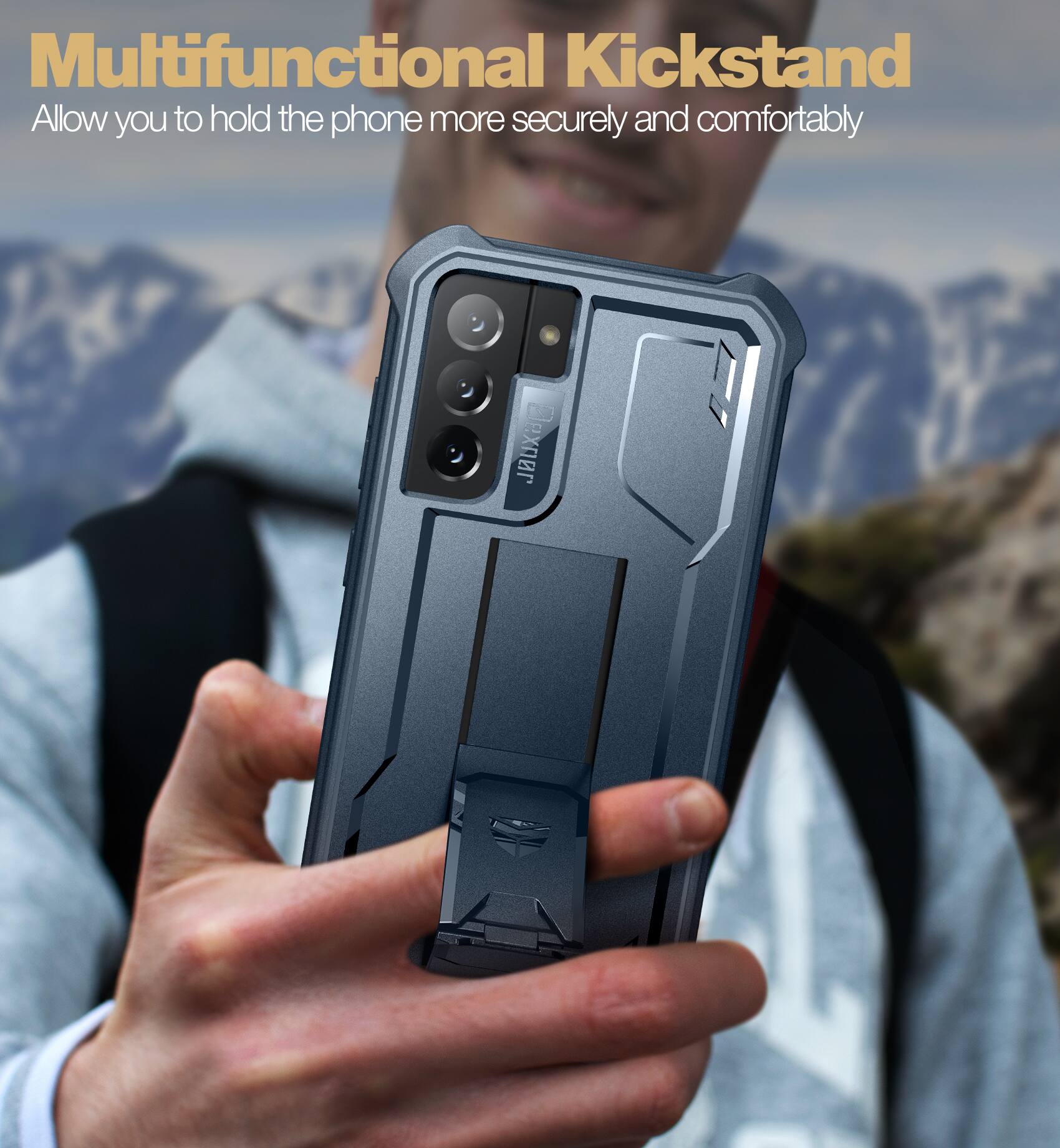 Multifunctional Kickstand  
Allow you to hold the phone more securely and comfortably