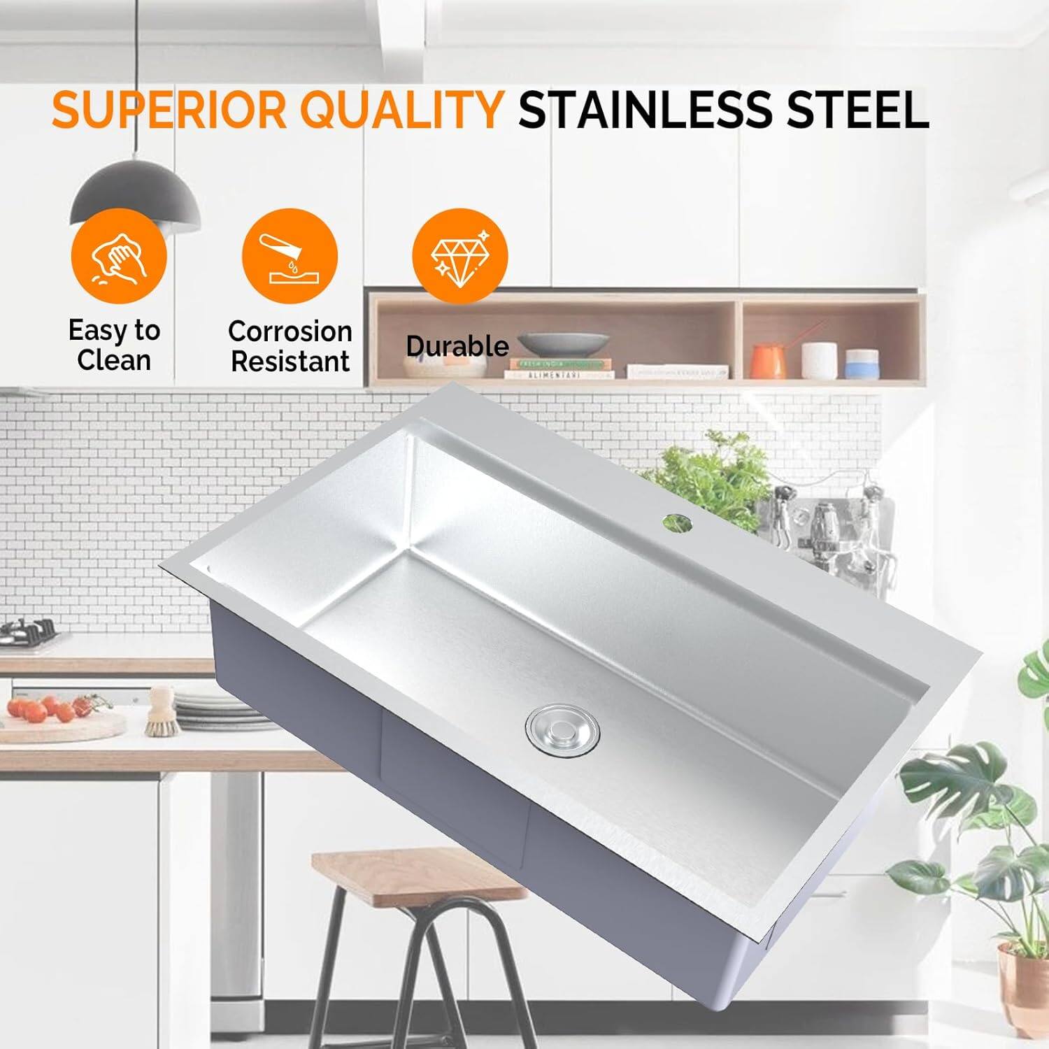SUPERIOR QUALITY STAINLESS STEEL  
Easy to Clean  
Corrosion Resistant  
Durable