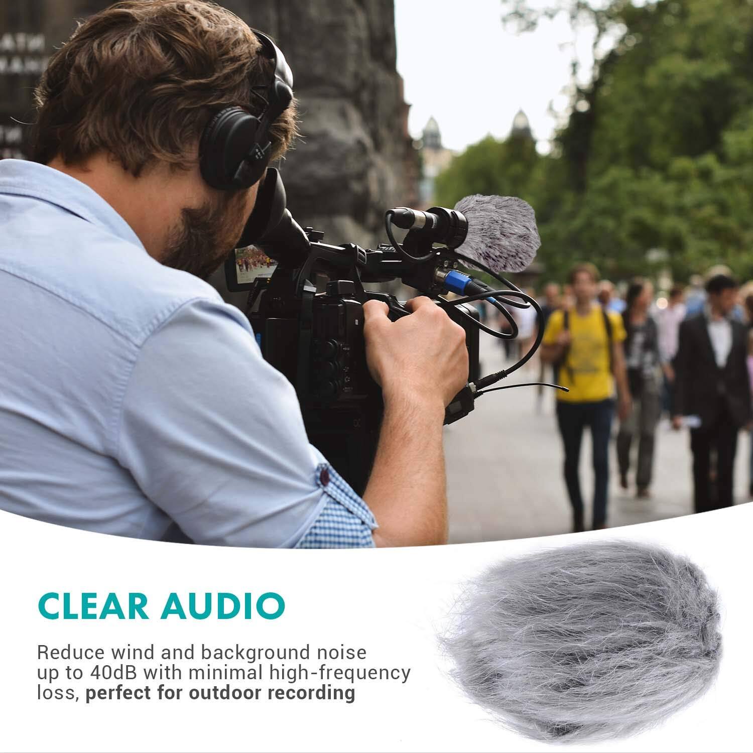 CLEAR AUDIO

Reduce wind and background noise up to 40dB with minimal high-frequency loss, perfect for outdoor recording
