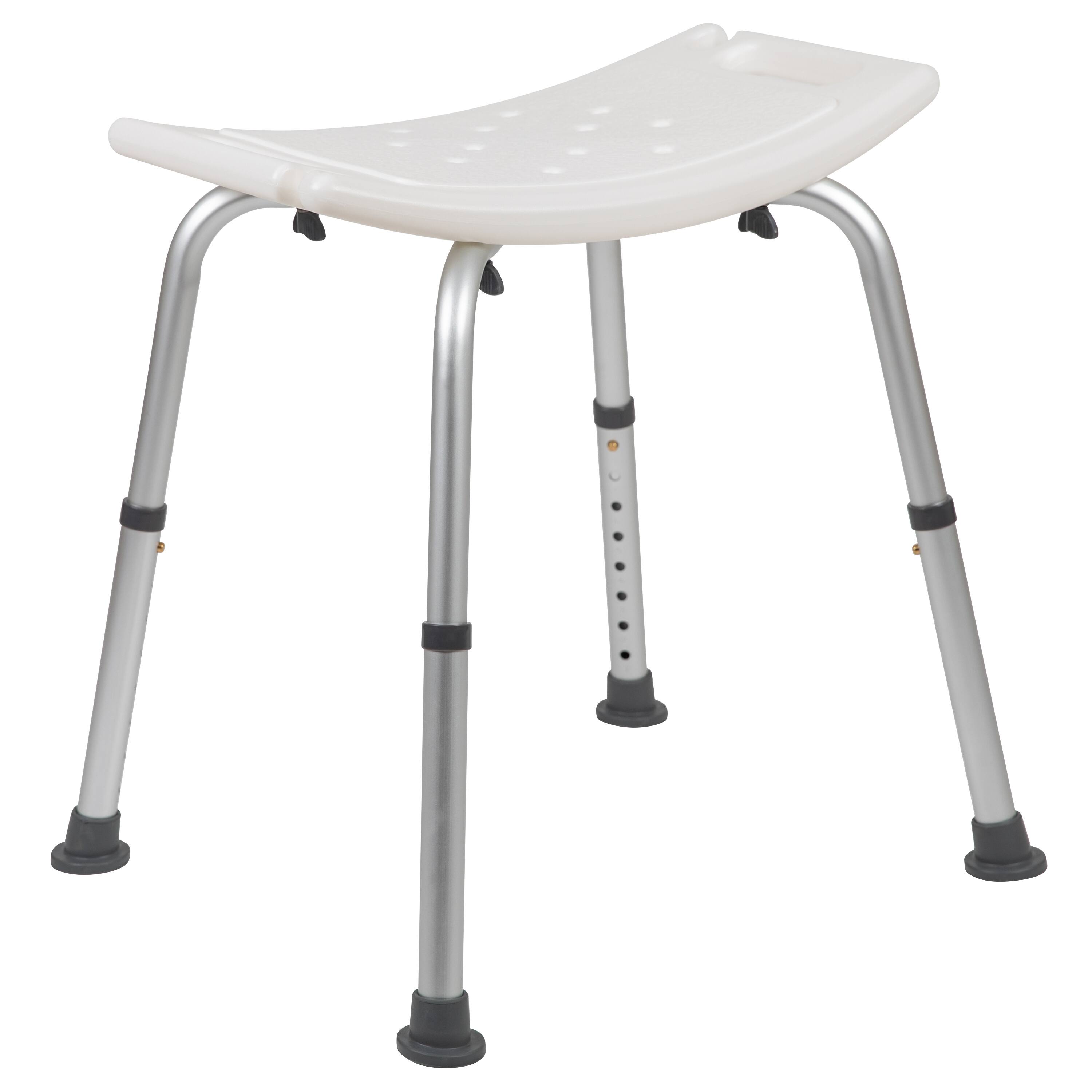 Alt View 10. Emma + Oliver - Tool-Free 300 Lb. Capacity, Adjustable Bath & Shower Chair w/ Non-slip Feet - White.