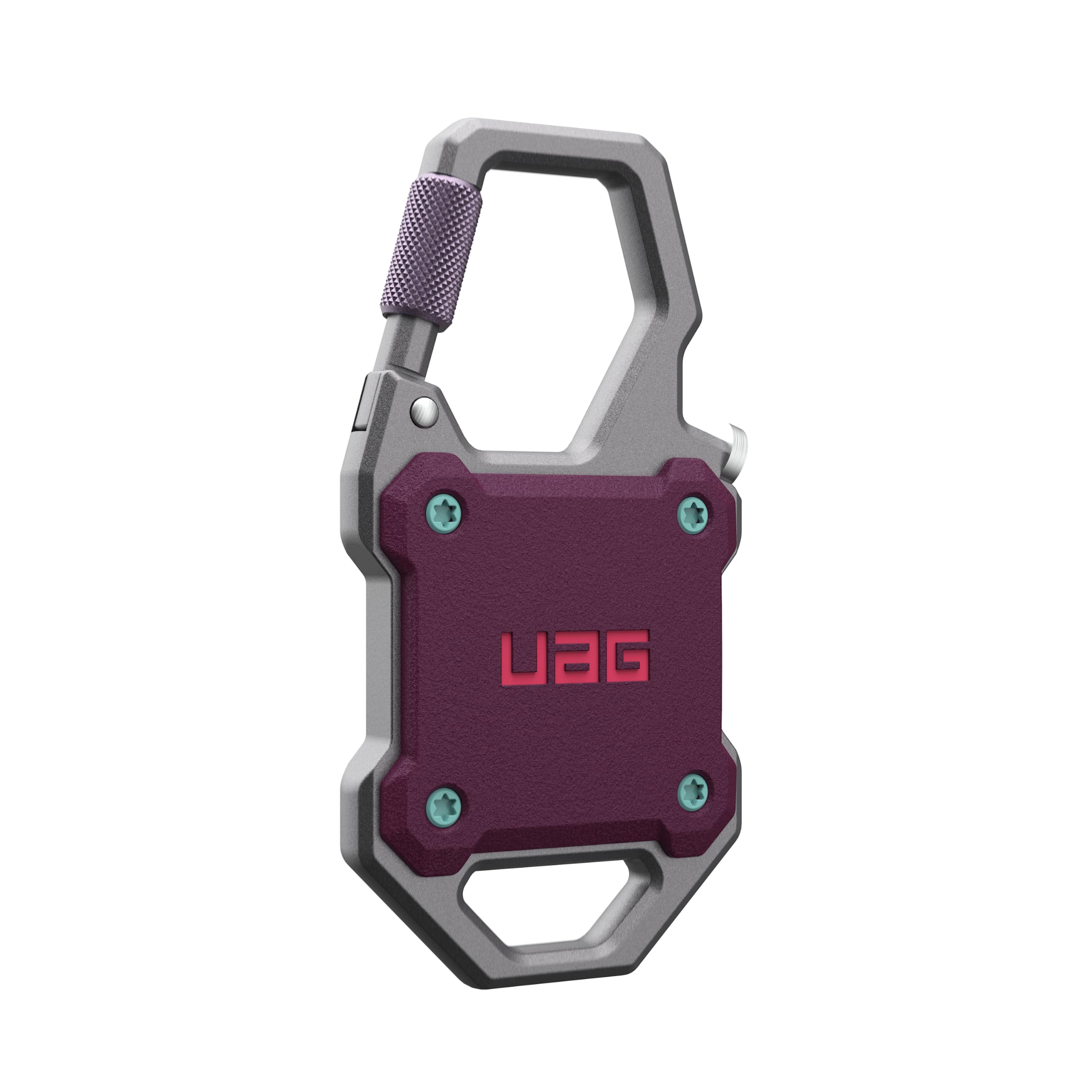 Alt View 5. UAG - AirTag Case w Built-in Bottle Opener & Carabiner for Keys, Luggage & Bags - Deep Purple Synth.