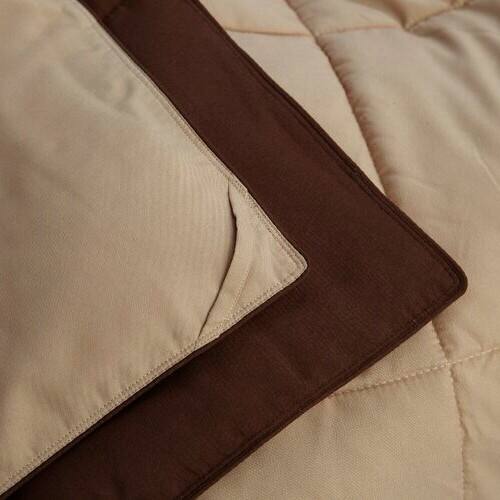 Back. Hivvago - Twin/Twin XL Traditional Microfiber Reversible 3 Piece Comforter Set in Brown - Brown.