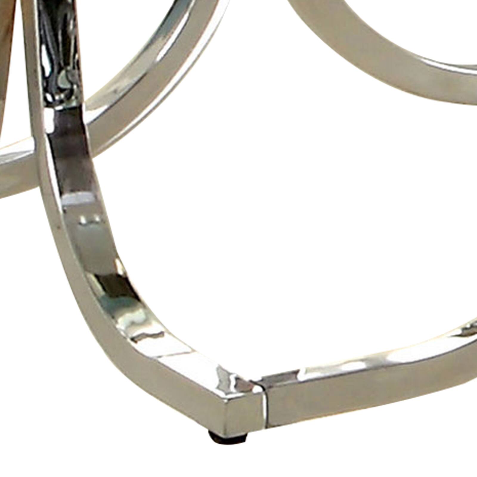 Alt View 2. Manhattan Lane - Modern End Table with Glass Top and Curved Chrome Legs - Silver and Clear.