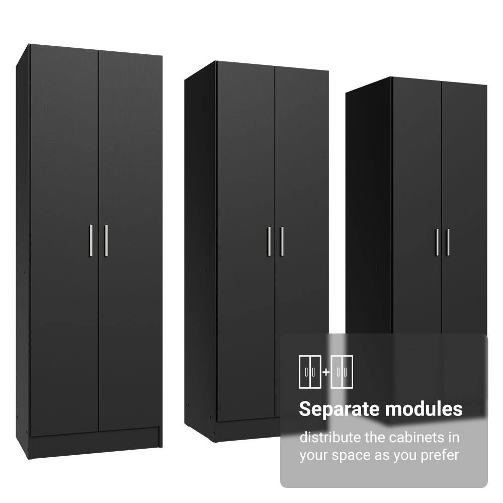 Separate modules distribute the cabinets in your space as you prefer.
