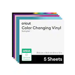 Cricut - Temperature-Activated, Color-Changing Vinyl Permanent, Rainbow Sampler - 12 in x 12 in Sheets (5 ct)