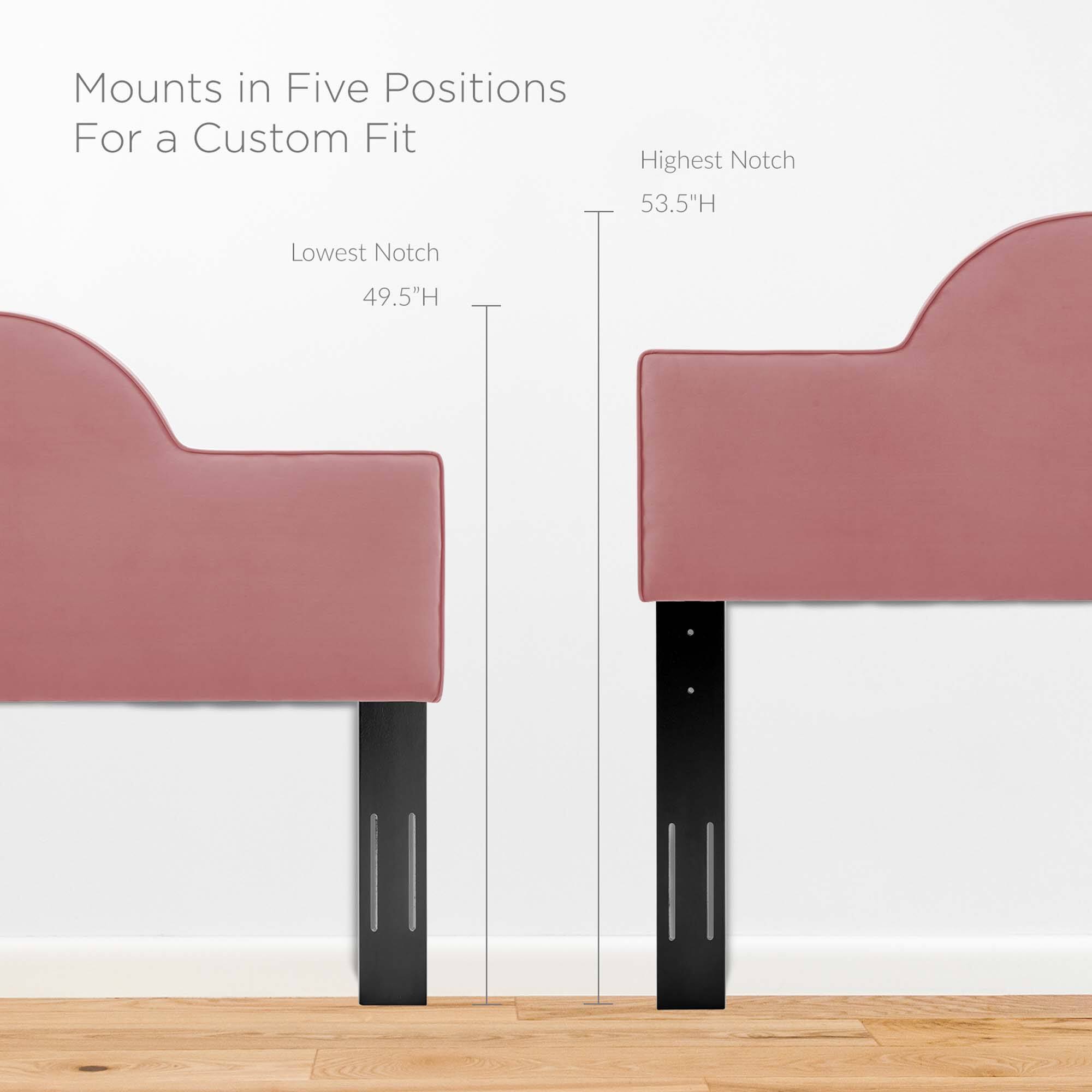 Mounts in Five Positions For a Custom Fit

Highest Notch 53.5"H

Lowest Notch 49.5"H