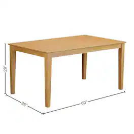 FurniFact - Solid Wood Dining Table Set for 6, Kitchen Table and Chairs in Oak - Brown