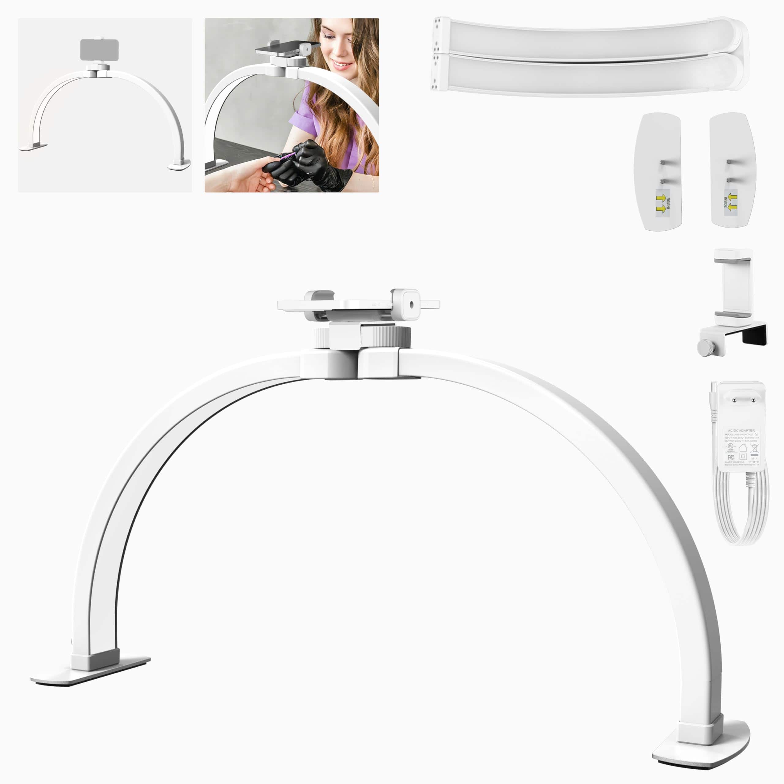 Neewer - Basics 23" Half Moon Nail Light, 28W Bi-Color, Foldable, HM04-D