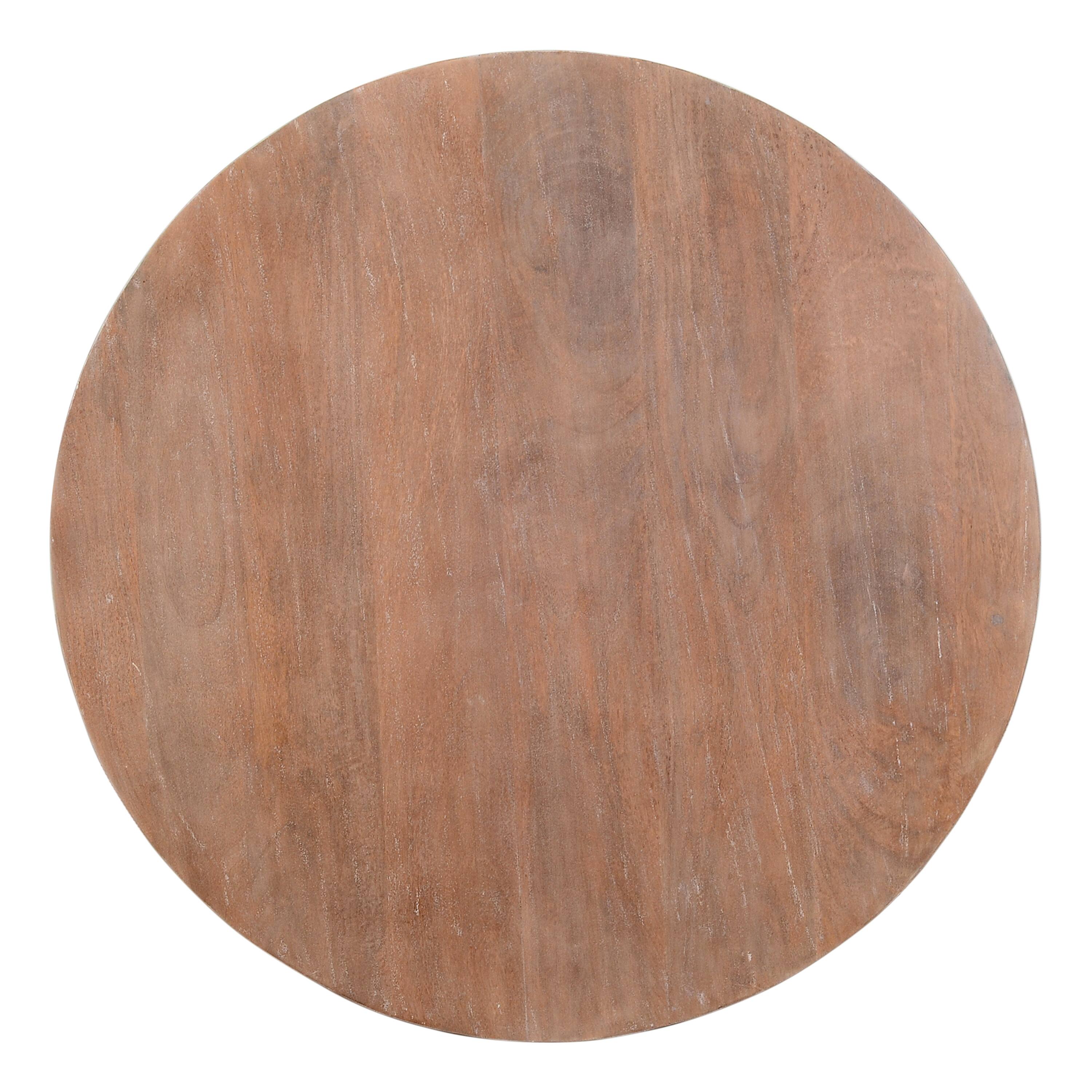 Alt View 2. Manhattan Lane - Arthur Drum Shape Wooden 35.5 Inch Coffee Table with Plank Design Base - Brown.