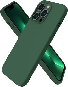 Ornarto - Compatible with iPhone 13 Pro Case 6.1", Slim Liquid Silicone 3 Layers Full Covered Cover - Clover Green