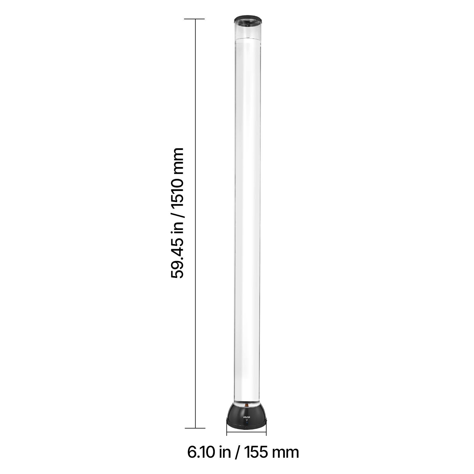 59.45 in / 1510 mm  
6.10 in / 155 mm