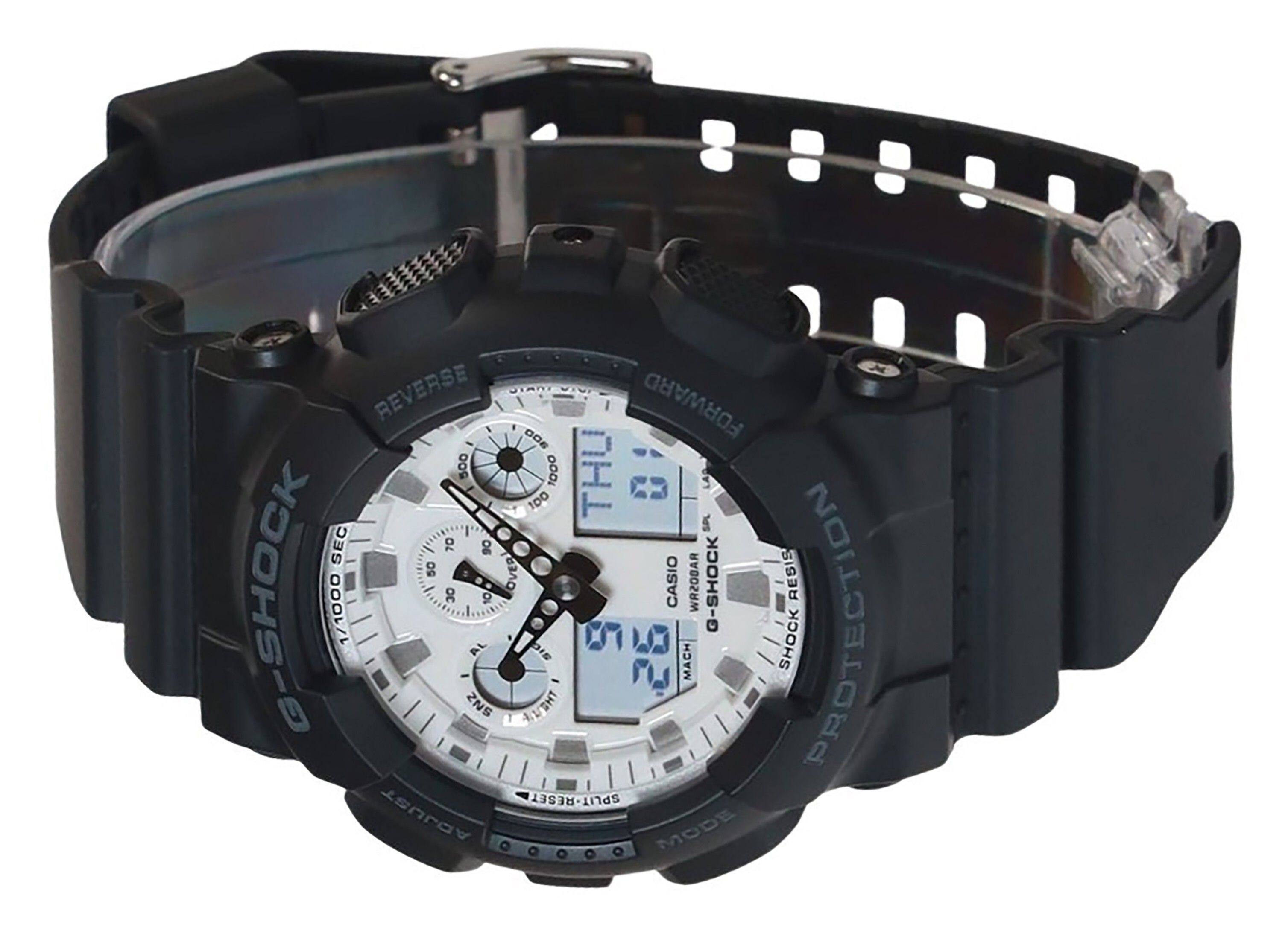 REVERSE FORWARD 500 1000 THU B LAA 100 SPL SEC 70 OE s0 OVER RESIST G-SHOCK Oc 9 CASIO RABOSAW G-SHOCK 1/1000 5 SHOCK PROTECTION AL 3 MACH ZNS .HT PLIT-RESET SPLIT TEULOA MODE
