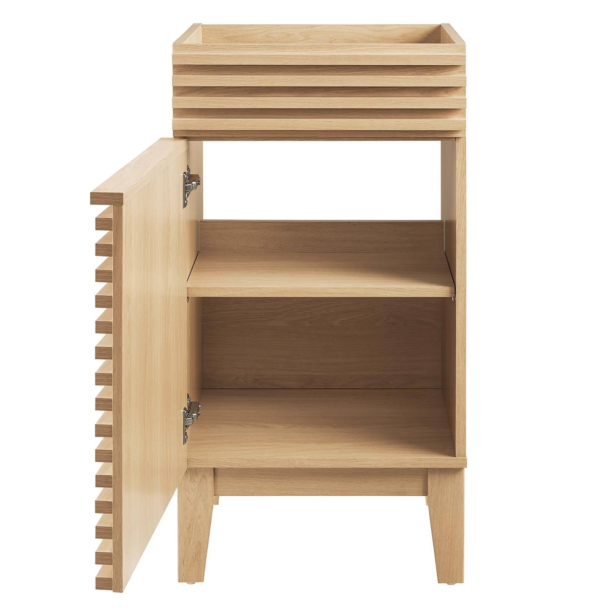 Alt View 4. Modway - Render 18" and 24" Bathroom Cabinets Basin Not Included - Oak.